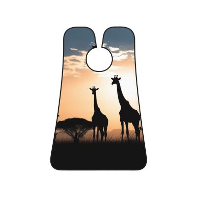EVANEM Silhouette Of Giraffes On Grass Beard Bib, Men'S Beard Trimmer Catcher, With 3 Suction Cups And 1 Storage Bag, Good Gift For Dad & Husband (73x107cm)