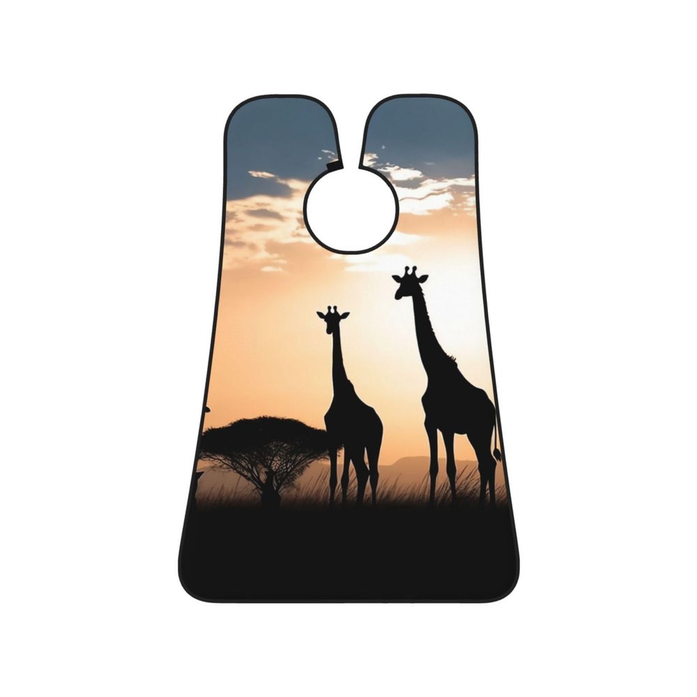 EVANEM Silhouette Of Giraffes On Grass Beard Bib, Men'S Beard Trimmer Catcher, With 3 Suction Cups And 1 Storage Bag, Good Gift For Dad & Husband (73x107cm)