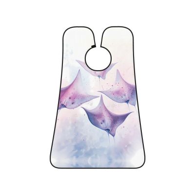 EVANEM Sea Animals Stingrays Beard Bib, Men'S Beard Trimmer Catcher, With 3 Suction Cups And 1 Storage Bag, Good Gift For Dad & Husband (73x107cm)