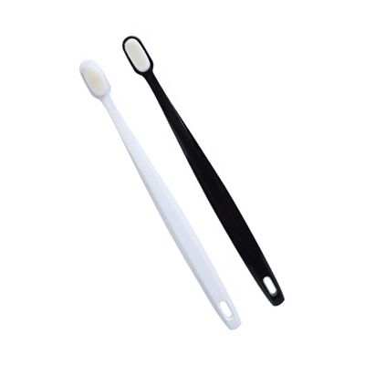 Anneome 2pcs Micro-Nano Toothbrushes Oral Cleaning Set Soft Bristles Black and White for Pregnant Women Postpartum Mouth Care