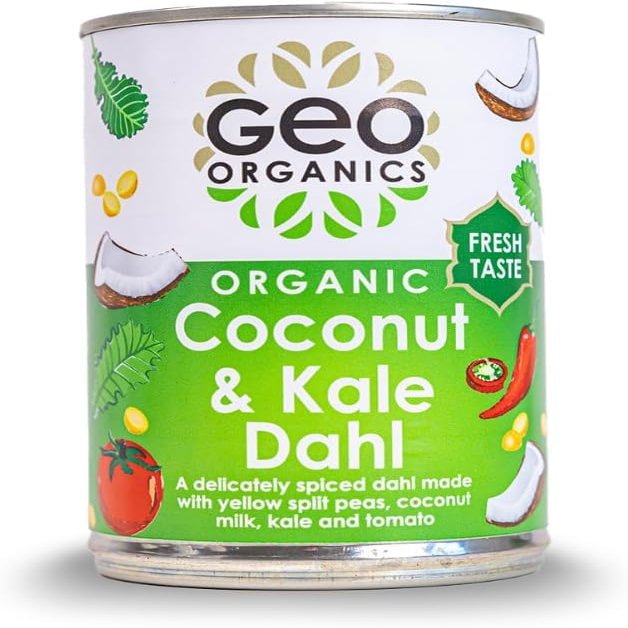 Geo Organics Coconut & Kale Dahl 400g (Pack of 3) | Authentic Indian Side Dish | Low Sugar & Salt | Certified Organic | Vegan Meals & Gluten-Free Food | Mild Spice Level