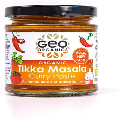 Geo Organics Tikka Masala Curry Paste 180g (Pack of 3) Serves 4 | Organic Curry Paste | Certified Organic & Vegan-Friendly | Authentic Restaurant Recipe Base Tikka Masala Vegan Food