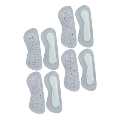 minkissy 4pairs Shoe Heel Protectors High Heels Pads Grass Trainers Self-Adhesive Abrasion-Resistant Leather Pads Grey