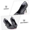 minkissy 4pairs Shoe Heel Protectors High Heels Pads Grass Trainers Self-Adhesive Abrasion-Resistant Leather Pads Grey view 4