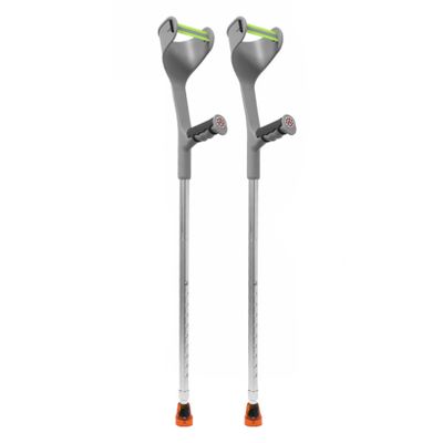 10-Level Adjustable Height Walking Stick,Forearm Crutches With Elbow Rest Strap TPR Hand Grip & Rubber Tip For Elderly Disabled Men Women (Color : Silver, Size : 2 pcs)