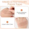 2 Rolls Micropore Paper Tape, 1 Inch x 10 Yards Breathable Flexible Skin Tape Nose Gauze Bandages Earring Cover Up Tape Micropore Fabric Tape, Self Adhesive Hypoallergenic Tan for Wound Dressing view 3