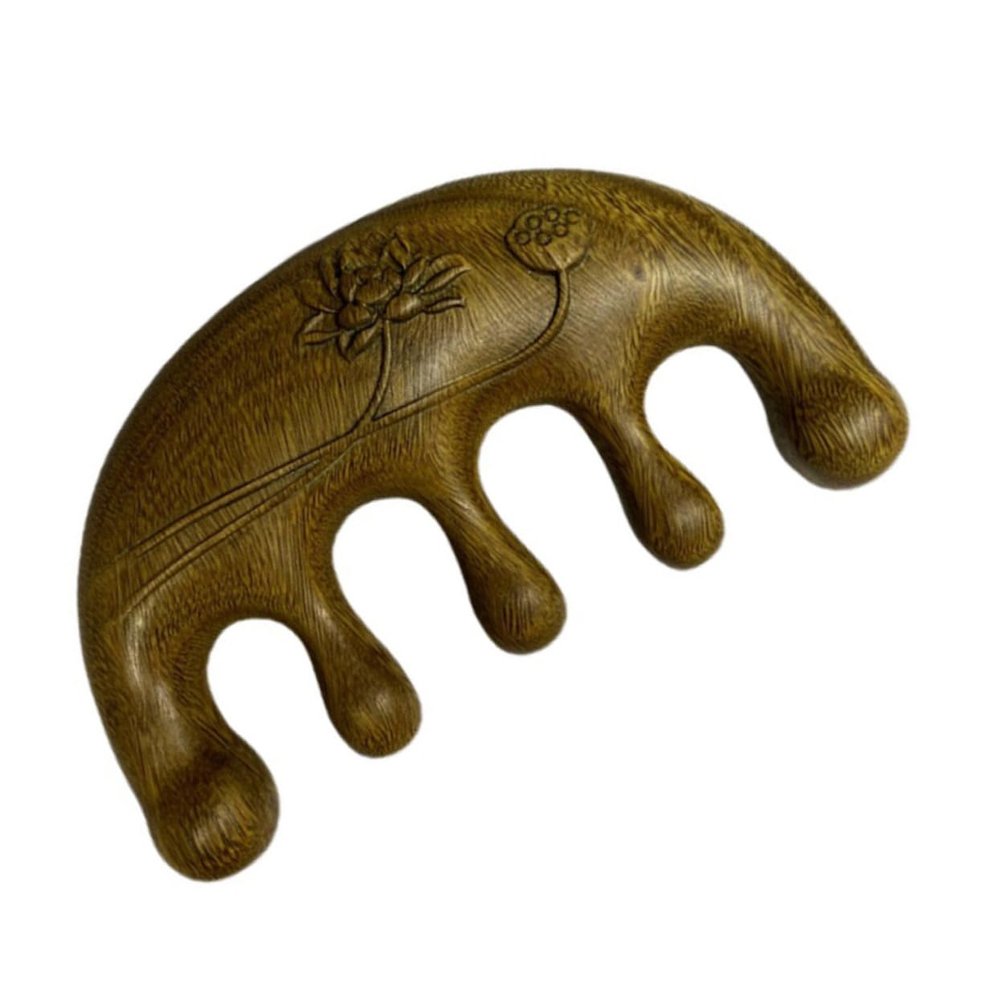 MAGICLULU Sandalwood Scraping Scalp Comb Handheld Hair Caring Comb Wooden Relaxation Massager for Scalp Therapy and Stress Relief