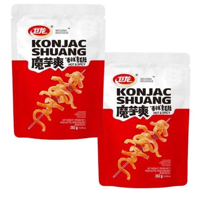 Wei Long Spicy Strips Instant Snacks    252g - Hot & Spicy (Pack of 2)