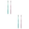 Beavorty 4pcs Micro-Nano Manual Toothbrush for Gum Care Soft Toothbrush for Sensitive Gums for Family Use in Pink and Sky view 1