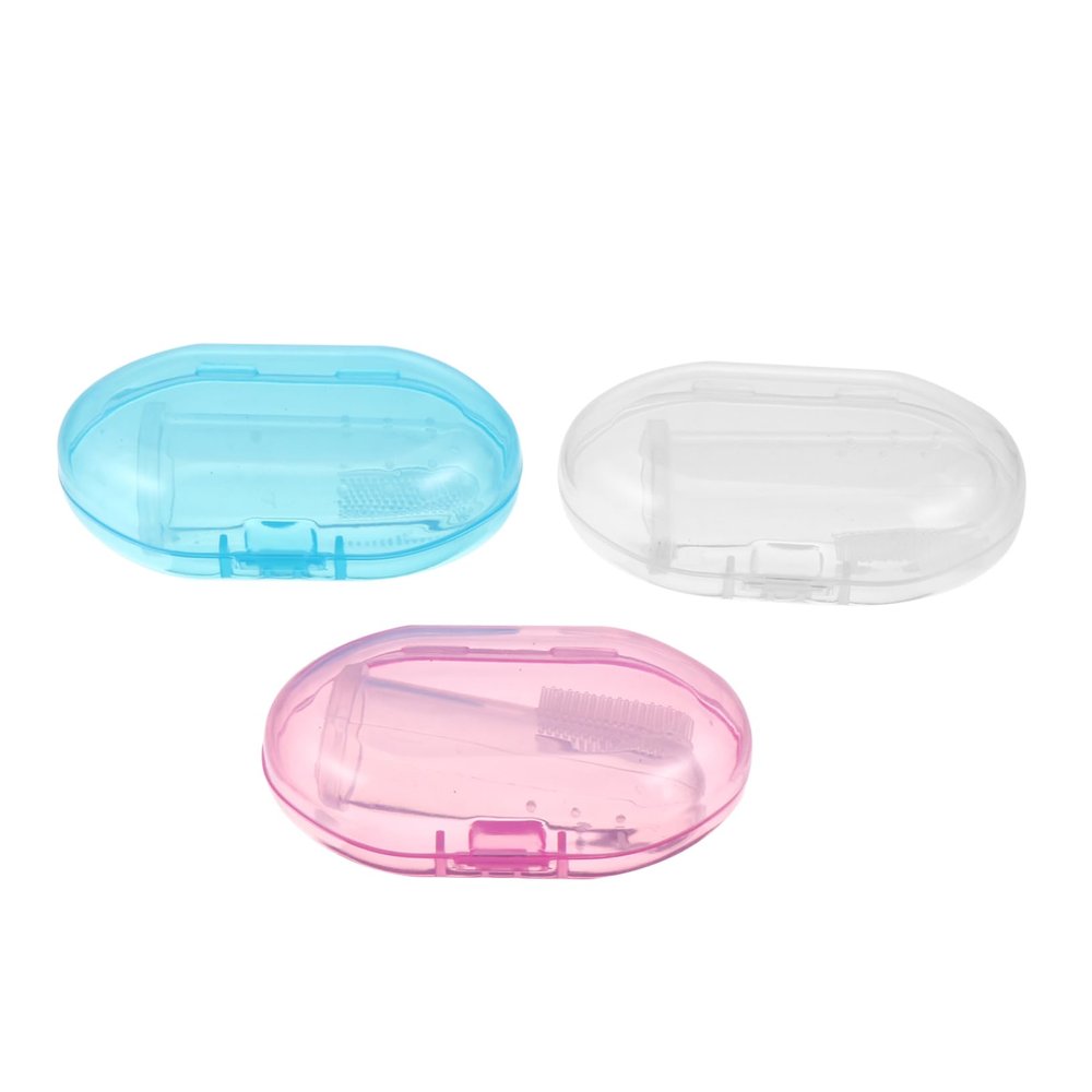 Beavorty 9pcs Finger Toothbrush for Training Teething Soft Sleeve Design for Boys and Girls and Toddlers Easy to Use at Home Travel