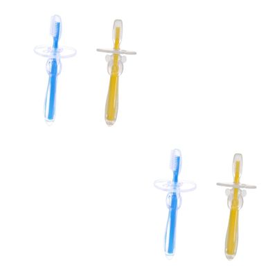 Beavorty 4pcs Silicone Toothbrush Training Bristle Umbrella-Shaped Toothbrush for Boys and Girls for Oral Care at Home Travel