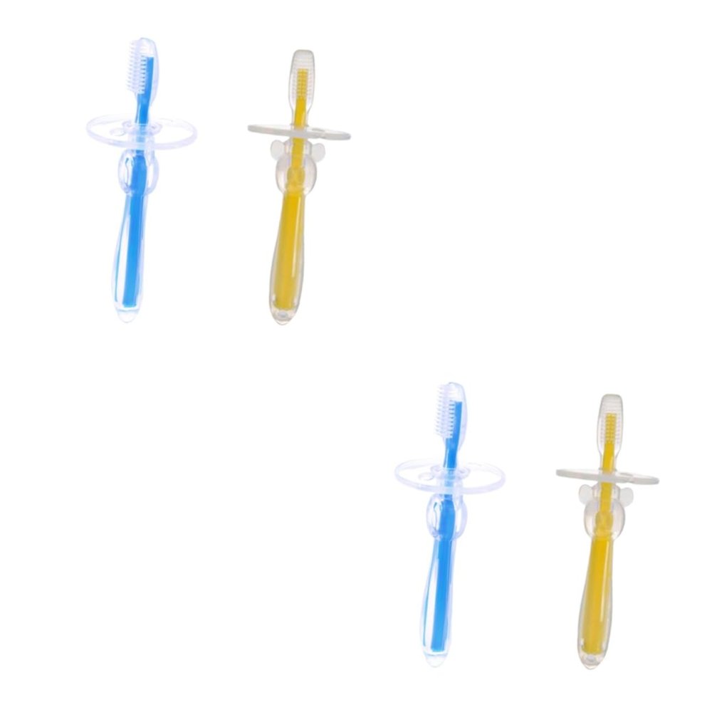 Beavorty 4pcs Silicone Toothbrush Training Bristle Umbrella-Shaped Toothbrush for Boys and Girls for Oral Care at Home Travel