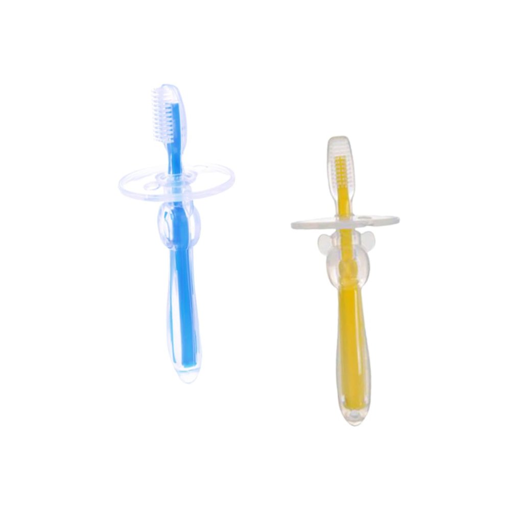Beavorty U Shaped Toothbrush for Boys and Girls 2pcs Silicone Brush Safety Guard for Training