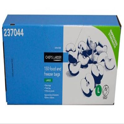 Chef's Larder Chefs Larder 150 Large Blue Food & Freezer Bags (Approx 450mm x 300mm)
