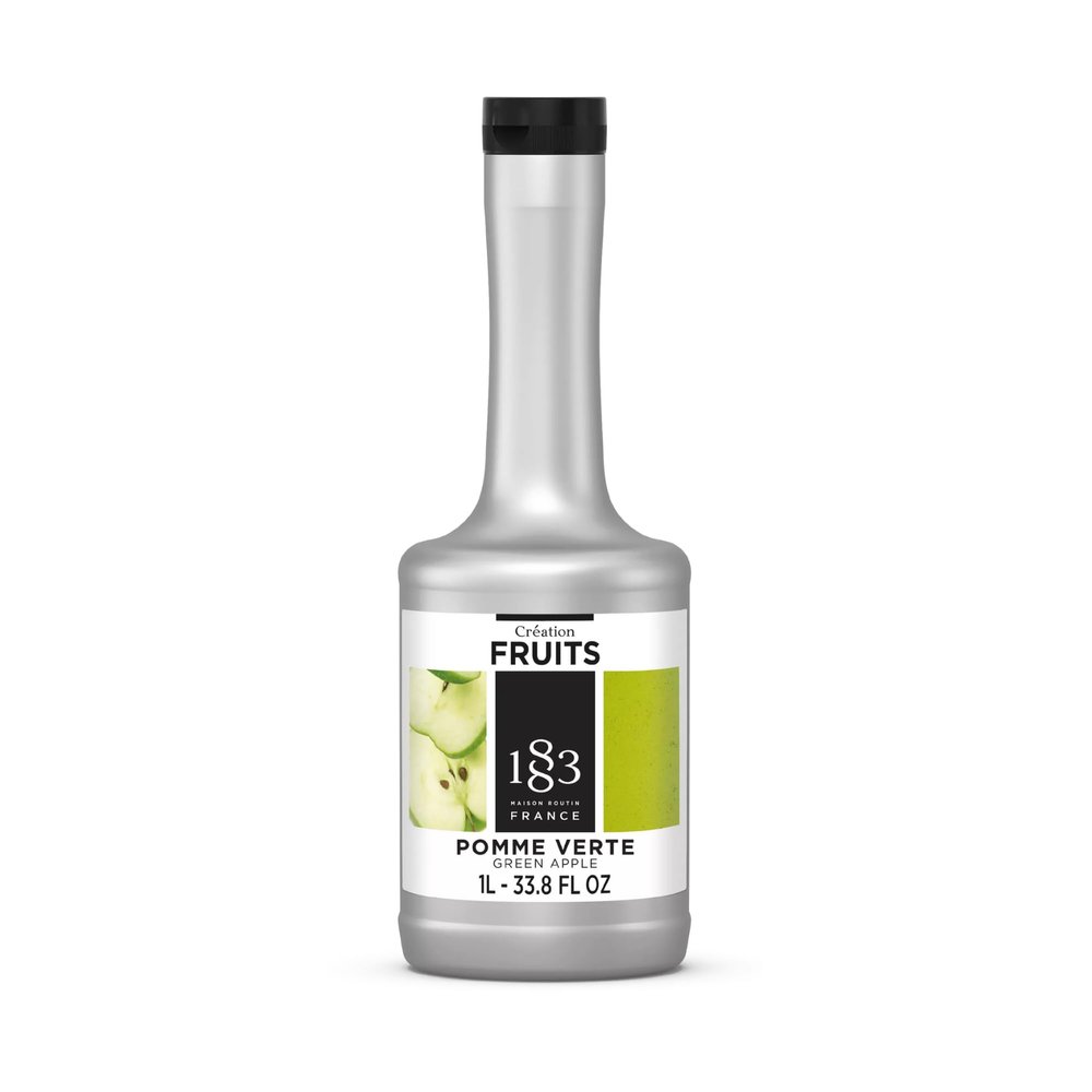 1883 Maison Routin Premium Green Apple Creation Fruits Pure, Crisp For Cocktails, Mocktails & Smoothies, Allergen-Free, Vegan-Friendly, No Artificial Colours - 1L Bottle