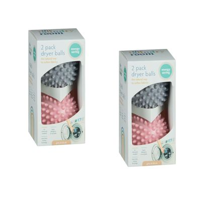 BargainsMania Dryer Balls 2 Pack - Grey & Blush - The Natural Way To Soften Fabrics During The Tumble Drying Process - Hypo-Allergenic And Reusable - 2pk x Pack of 2