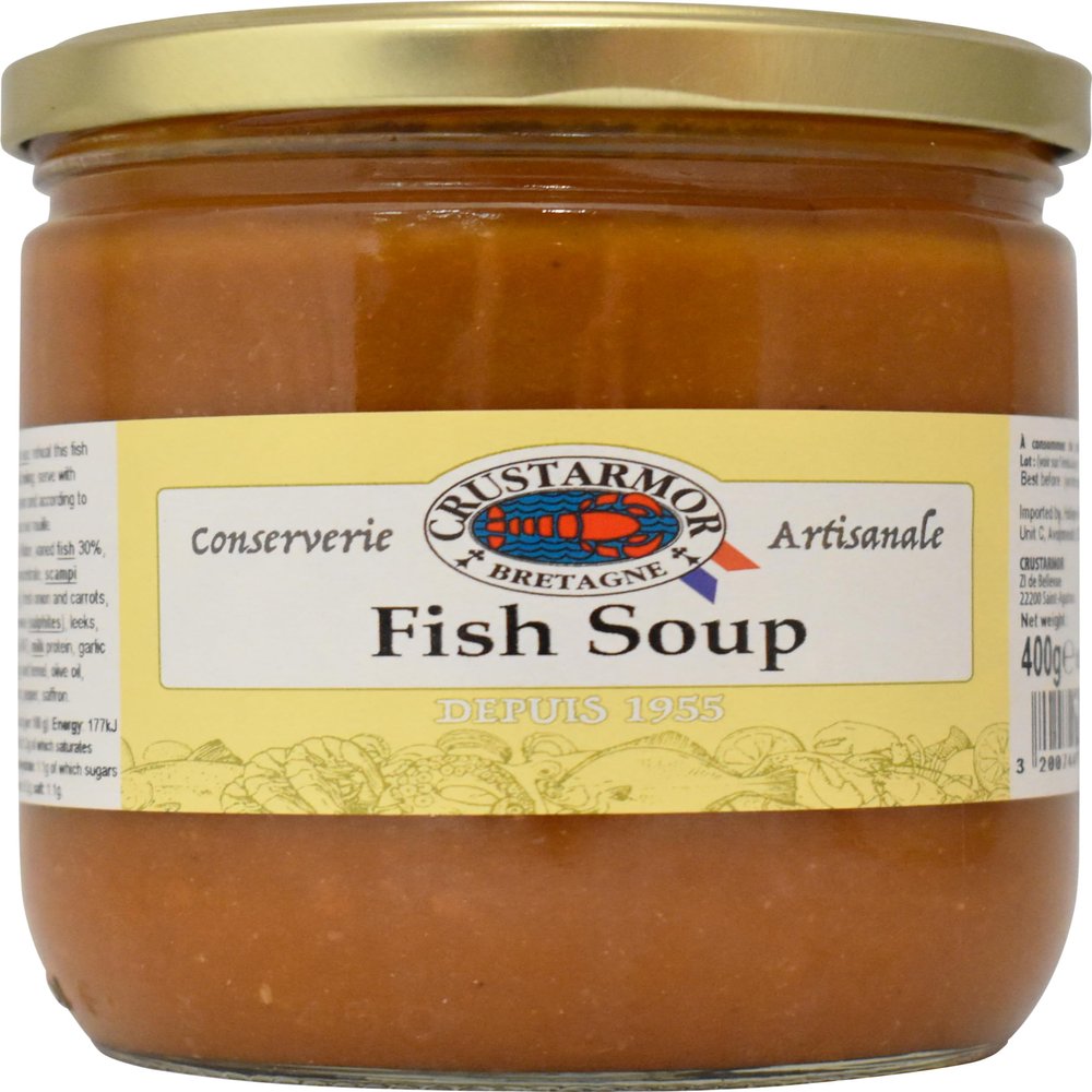 CRUSTARMOR - Traditional Fish Soup, Rich Seafood Broth with Herbs & Spices, 6 x 400g