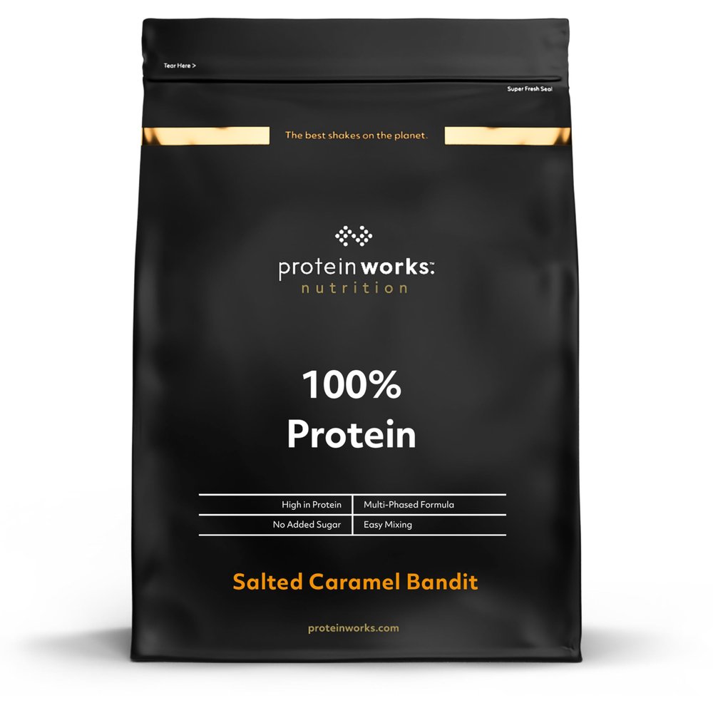 Protein Works - 100 Percent Protein, 1.25kg, High Protein Blend, 41 Servings, Salted Caramel