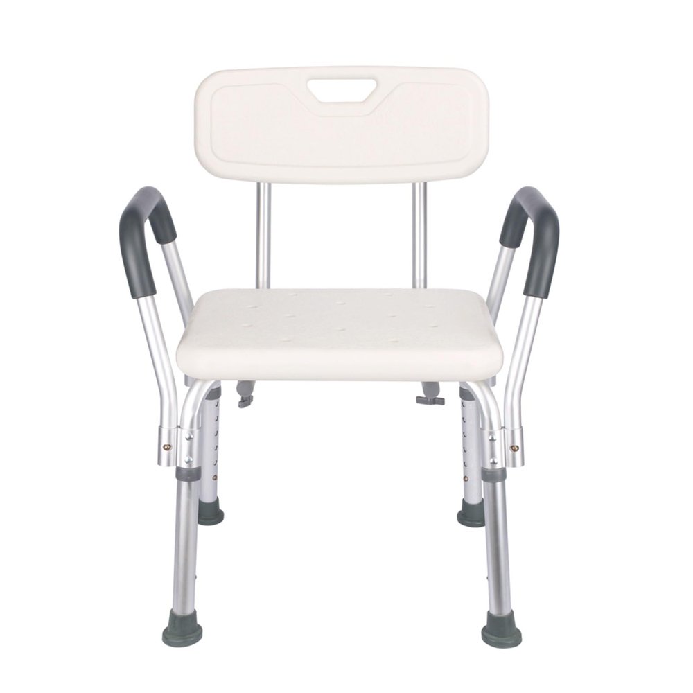 Shower Chairs For The Elderly,Shower Chair With Arms,Removable Non-Slip Design,6-Step HeightAdjustable Padded Shower Stool With Back Rest For The Elderly Disabled And Pregnant Adults