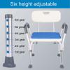 Shower Chairs For The Elderly,Shower Chair With Arms,Removable Non-Slip Design,6-Step HeightAdjustable Padded Shower Stool With Back Rest For The Elderly Disabled And Pregnant Adults view 3