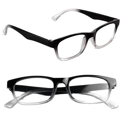 1 Pair Reading Glasses Unisex Men & Women Lightweight Clear Transparent Lenses Designer Style Frames Spring Hinges for Near Vision & Reading Spectacles Fashionable Casual (Black/Clear, 2.50, x)