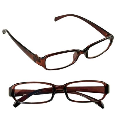 1 x Slimline Reading Glasses Unisex Men & Women Lightweight Clear Transparent Lenses Designer Style Frames Spring Hinges for Near Vision & Reading Spectacles Fashionable Casual (Brown, 3.50, x)