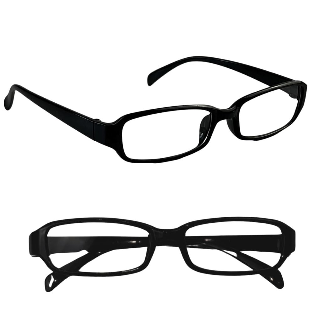 1 x Slimline Reading Glasses Unisex Men & Women Lightweight Clear Transparent Lenses Designer Style Frames Spring Hinges for Near Vision & Reading Spectacles Fashionable Casual (Black, 2.50, x)