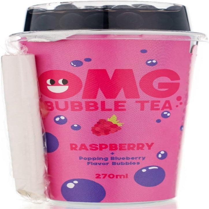 dnaaz Bubble tea | Real tea, Real fruit, Popping bubbles|(Raspberry Tea with popping Blueberry bubbles)(Pack Of 3) Delicious Tasty And Twisty Treat