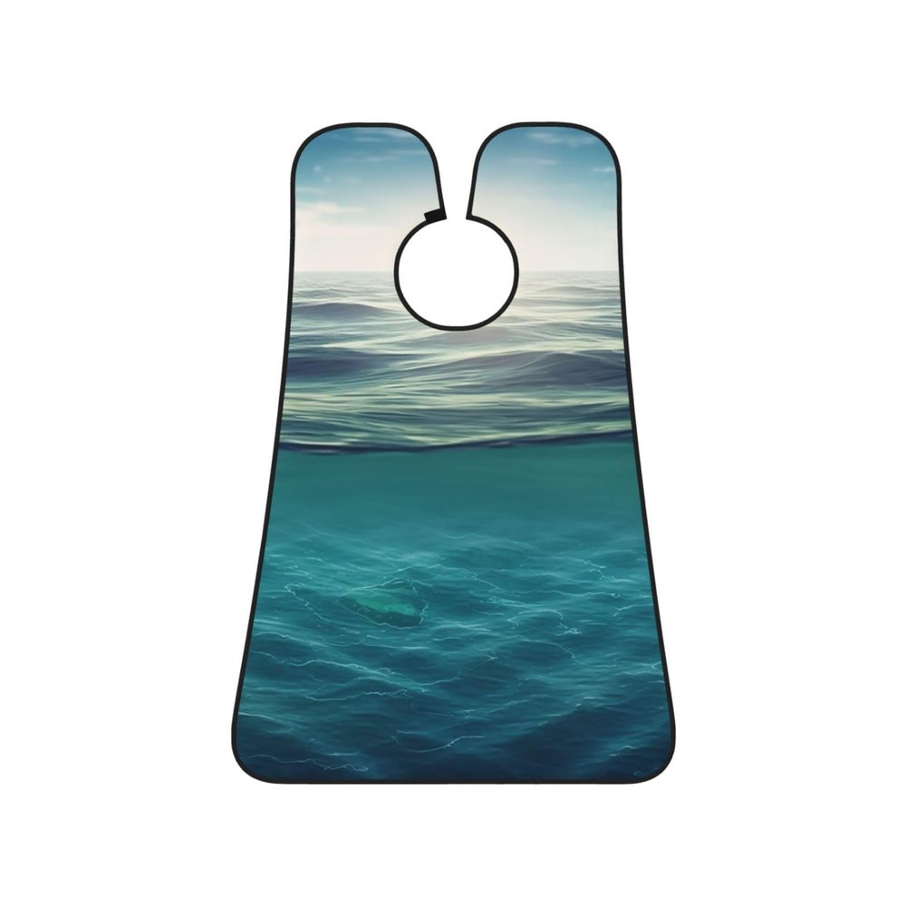 EVANEM Sea Background Beard Bib, Men'S Beard Trimmer Catcher, With 3 Suction Cups And 1 Storage Bag, Good Gift For Dad & Husband (73x107cm)