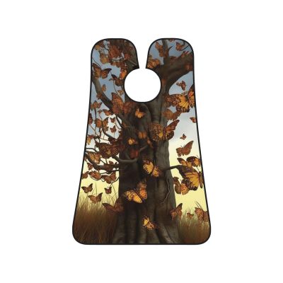EVANEM Tree Butterflies Beard Bib, Men'S Beard Trimmer Catcher, With 3 Suction Cups And 1 Storage Bag, Good Gift For Dad & Husband (73x107cm)