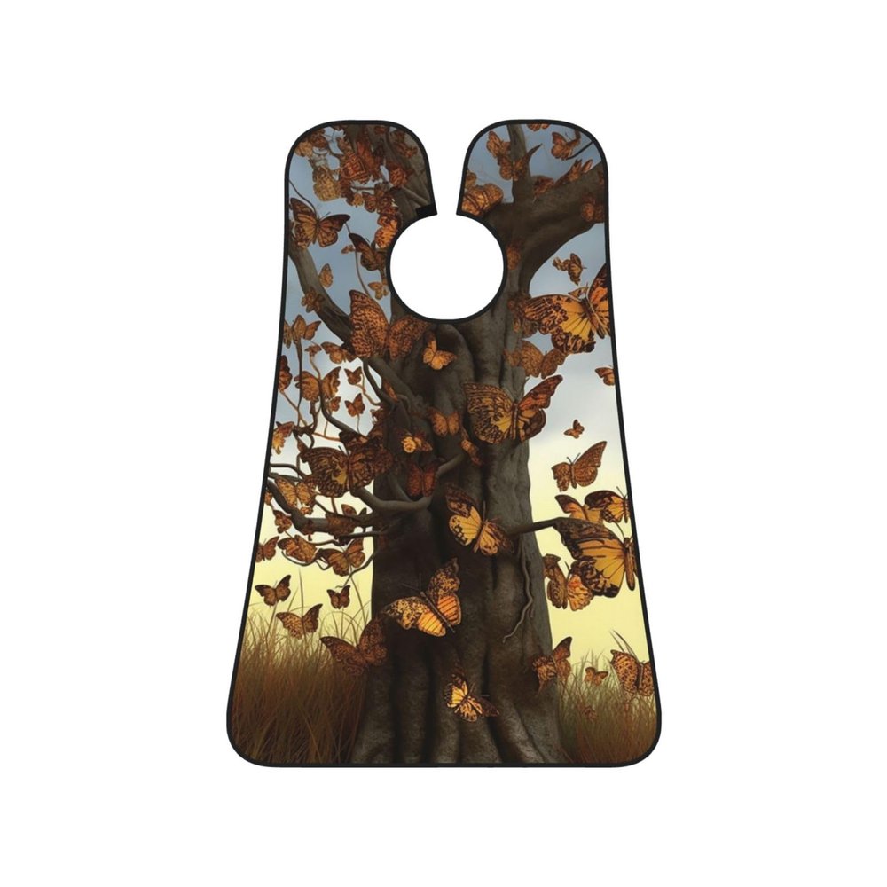 EVANEM Tree Butterflies Beard Bib, Men'S Beard Trimmer Catcher, With 3 Suction Cups And 1 Storage Bag, Good Gift For Dad & Husband (73x107cm)