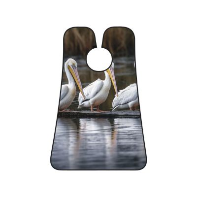 EVANEM Three Pelicans Beard Bib, Men'S Beard Trimmer Catcher, With 3 Suction Cups And 1 Storage Bag, Good Gift For Dad & Husband (73x107cm)