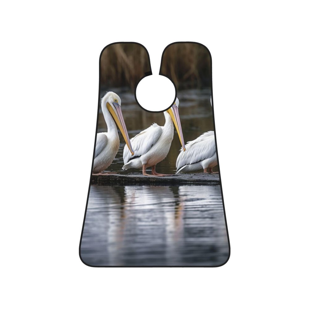 EVANEM Three Pelicans Beard Bib, Men'S Beard Trimmer Catcher, With 3 Suction Cups And 1 Storage Bag, Good Gift For Dad & Husband (73x107cm)