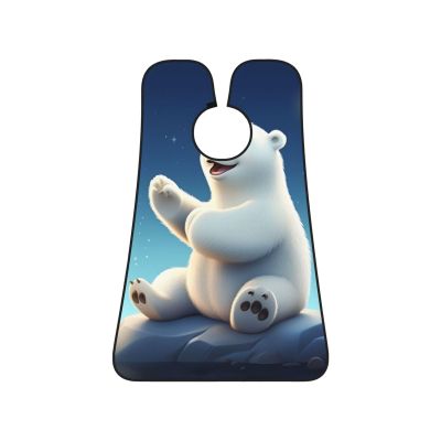 EVANEM White Bear Beard Bib, Men'S Beard Trimmer Catcher, With 3 Suction Cups And 1 Storage Bag, Good Gift For Dad & Husband (73x107cm)