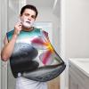 EVANEM Tropical Flower And Zen Stone Beard Bib, Men'S Beard Trimmer Catcher, With 3 Suction Cups And 1 Storage Bag, Good Gift For Dad & Husband (73x107cm) view 2
