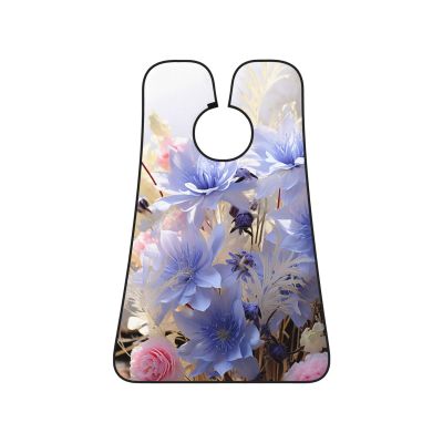 EVANEM Pastel Cornflowers Beard Bib, Men'S Beard Trimmer Catcher, With 3 Suction Cups And 1 Storage Bag, Good Gift For Dad & Husband (73x107cm)