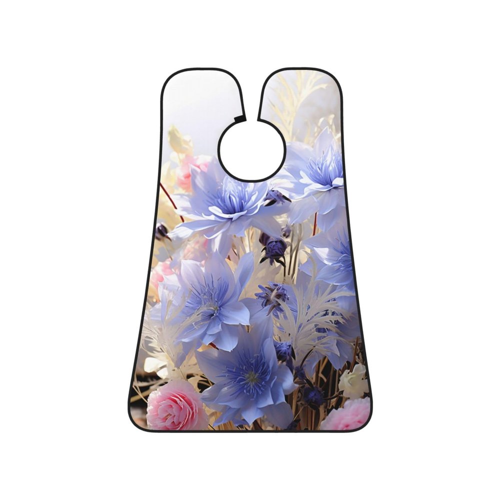 EVANEM Pastel Cornflowers Beard Bib, Men'S Beard Trimmer Catcher, With 3 Suction Cups And 1 Storage Bag, Good Gift For Dad & Husband (73x107cm)