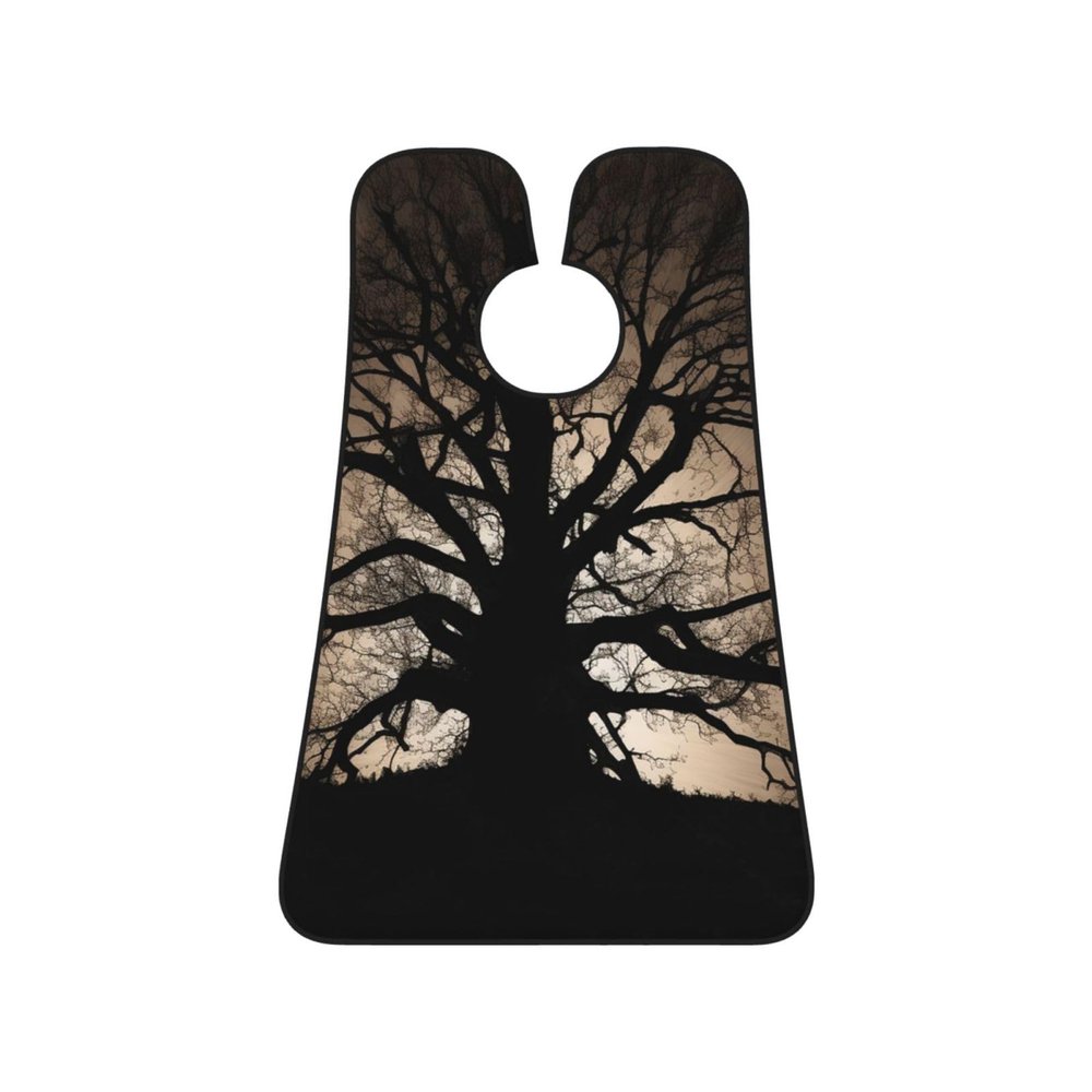 EVANEM Tree Silhouette Beard Bib, Men'S Beard Trimmer Catcher, With 3 Suction Cups And 1 Storage Bag, Good Gift For Dad & Husband (73x107cm)