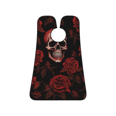 EVANEM Skull Rose Beard Bib, Men'S Beard Trimmer Catcher, With 3 Suction Cups And 1 Storage Bag, Good Gift For Dad & Husband (73x107cm)