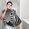 EVANEM Zebra Beard Bib, Men'S Beard Trimmer Catcher, With 3 Suction Cups And 1 Storage Bag, Good Gift For Dad & Husband (73x107cm) view 2