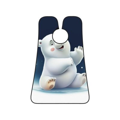 EVANEM White Bear(1) Beard Bib, Men'S Beard Trimmer Catcher, With 3 Suction Cups And 1 Storage Bag, Good Gift For Dad & Husband (73x107cm)
