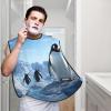 EVANEM Penguin Antarctica Ice Beard Bib, Men'S Beard Trimmer Catcher, With 3 Suction Cups And 1 Storage Bag, Good Gift For Dad & Husband (73x107cm) view 2