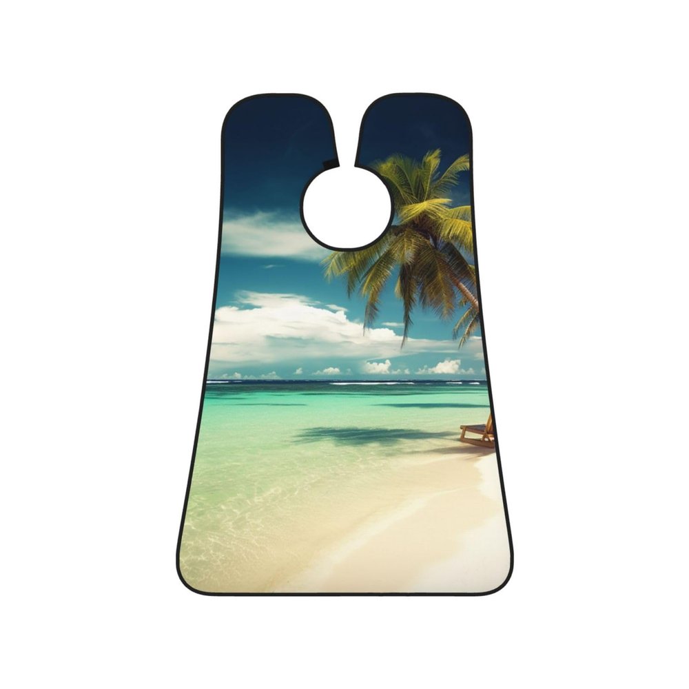 EVANEM Tropical Holidays Beard Bib, Men'S Beard Trimmer Catcher, With 3 Suction Cups And 1 Storage Bag, Good Gift For Dad & Husband (73x107cm)
