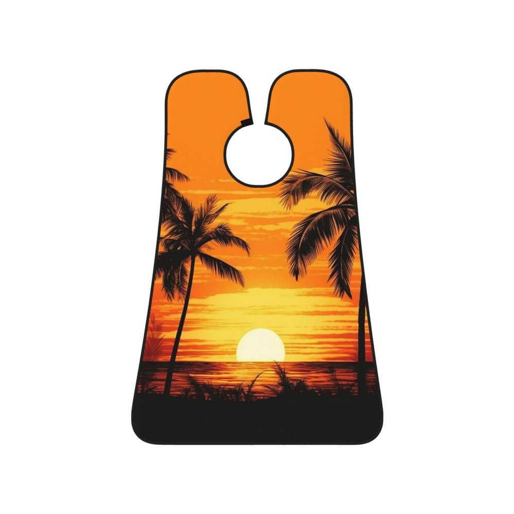 EVANEM Tropical Palm Trees Scene Sunset Beard Bib, Men'S Beard Trimmer Catcher, With 3 Suction Cups And 1 Storage Bag, Good Gift For Dad & Husband (73x107cm)