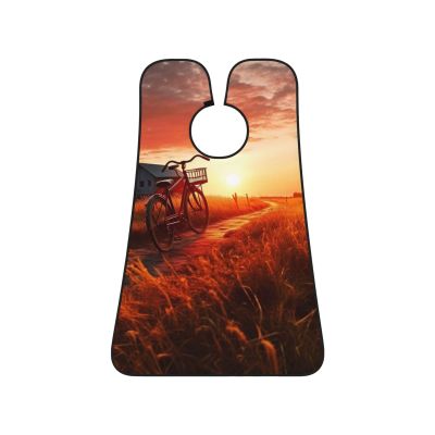 EVANEM Sunset Rural View Beard Bib, Men'S Beard Trimmer Catcher, With 3 Suction Cups And 1 Storage Bag, Good Gift For Dad & Husband (73x107cm)