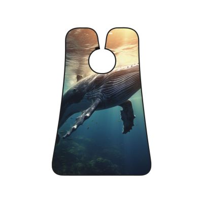 EVANEM Whale Above Sea Water Beard Bib, Men'S Beard Trimmer Catcher, With 3 Suction Cups And 1 Storage Bag, Good Gift For Dad & Husband (73x107cm)