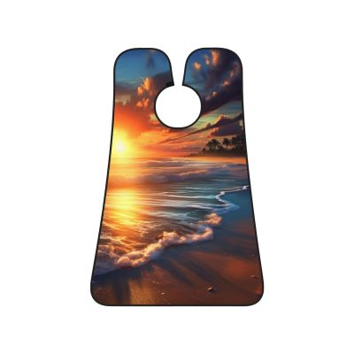 EVANEM Sunset Beach Beard Bib, Men'S Beard Trimmer Catcher, With 3 Suction Cups And 1 Storage Bag, Good Gift For Dad & Husband (73x107cm)