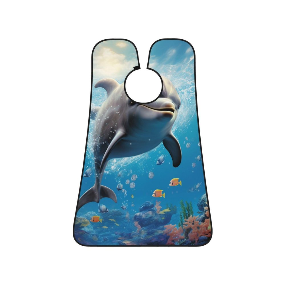 EVANEM Cute Dolphin Beard Bib, Men'S Beard Trimmer Catcher, With 3 Suction Cups And 1 Storage Bag, Good Gift For Dad & Husband (73x107cm)