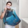 EVANEM Cute Dolphin Beard Bib, Men'S Beard Trimmer Catcher, With 3 Suction Cups And 1 Storage Bag, Good Gift For Dad & Husband (73x107cm) view 2
