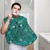 EVANEM Turquoise Glitter Beard Bib, Men'S Beard Trimmer Catcher, With 3 Suction Cups And 1 Storage Bag, Good Gift For Dad & Husband (73x107cm) view 2